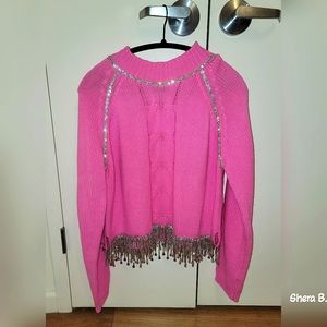 Pink Bedazzled Sweater